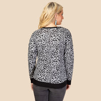 Load image into Gallery viewer, 10433 - Leopard Print Long Sleeve Top - Grey Leopard
