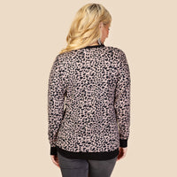 Load image into Gallery viewer, 10433 - Leopard Print Long Sleeve Top - Pink
