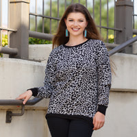 Load image into Gallery viewer, 10433 - Leopard Print Long Sleeve Top - Grey Leopard
