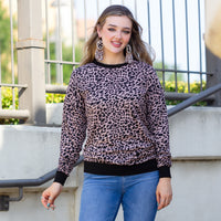 Load image into Gallery viewer, 10433 - Leopard Print Long Sleeve Top - Pink
