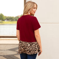 Load image into Gallery viewer, 10585 - Game Day Ruffle Bottom Leopard Top - Maroon
