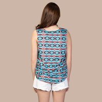 Load image into Gallery viewer, 10588 - Aztec Print Lace Tank Top
