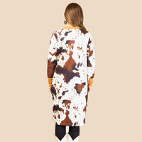Load image into Gallery viewer, 10602 - Cow Print Cardigan with Brown Accent
