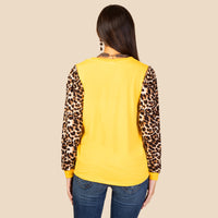 Load image into Gallery viewer, 10620 - Leopard Long Sleeve Puffed Top - Gold
