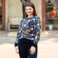 Load image into Gallery viewer, 10625 - Halloween Long Sleeve Top with Sequin Pocket
