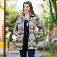 Load image into Gallery viewer, 10630 - Aztec Print Shacket with Pockets
