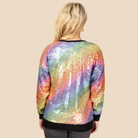 Load image into Gallery viewer, 10655 - Rainbow Sequin Sweater
