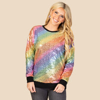 Load image into Gallery viewer, 10655 - Rainbow Sequin Sweater
