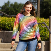 Load image into Gallery viewer, 10655 - Rainbow Sequin Sweater
