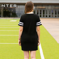 Load image into Gallery viewer, 10719 - Game Day Sequin T Shirt Dress with Pockets - Black
