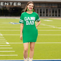 Load image into Gallery viewer, 10719 - Game Day Sequin T Shirt Dress with Pockets - Kelly Green
