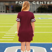 Load image into Gallery viewer, 10719 - Game Day Sequin T Shirt Dress with Pockets - Maroon
