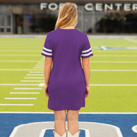 Load image into Gallery viewer, 10719 - Game Day Sequin T Shirt Dress with Pockets - Purple

