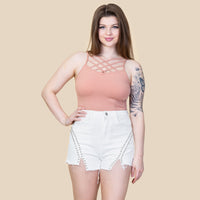 Load image into Gallery viewer, 10760 - White Denim Shorts
