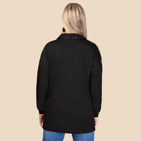 Load image into Gallery viewer, 10907 - Sequin Pull Over with Zipper - Black
