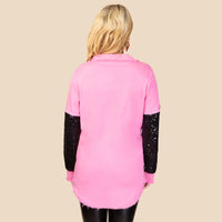 Load image into Gallery viewer, 10909 - Shacket with Sequin Sleeves - Pink
