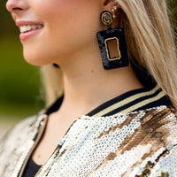 Load image into Gallery viewer, 10914 - Sequin Varsity Jacket with pockets - Gold
