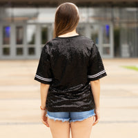 Load image into Gallery viewer, 10915 - Sequin Half Sleeve Top - Black
