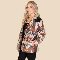 Load image into Gallery viewer, 10918 - Western Print Blazer with Sequin and Pockets
