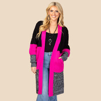 Load image into Gallery viewer, 10920 - Color Block Cardigan with Pockets
