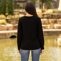 Load image into Gallery viewer, 10923 - Embellished Long Sleeve Top - Black
