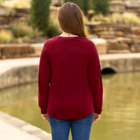 Load image into Gallery viewer, 10923 - Embellished Long Sleeve Top - Maroon
