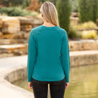 Load image into Gallery viewer, 10923 - Embellished Long Sleeve Top - Teal
