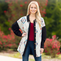 Load image into Gallery viewer, 10929 - Western Geometric Print Shacket with Pockets
