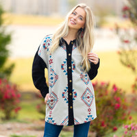 Load image into Gallery viewer, 10929 - Western Geometric Print Shacket with Pockets
