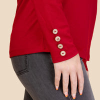 Load image into Gallery viewer, 10931 - Ruffle Sleeve Top with Button Accents - Maroon
