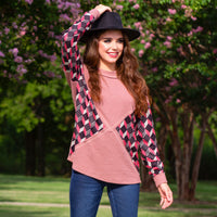 Load image into Gallery viewer, 10933 - Geometric Print Long Sleeve Top
