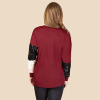 Load image into Gallery viewer, 10934 - Leopard and Sequin Color Block Top
