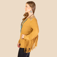 Load image into Gallery viewer, 10940 - Fringe and Sequin Long Sleeve Top
