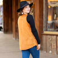 Load image into Gallery viewer, 10946 - Faux Suede Fringe Vest with Sequin and Pockets
