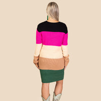 Load image into Gallery viewer, 10951 - Color Block Knit Dress
