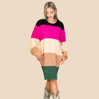 Load image into Gallery viewer, 10951 - Color Block Knit Dress
