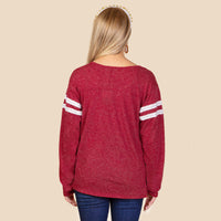 Load image into Gallery viewer, 10963 - Star Long Sleeve Top - Burgundy
