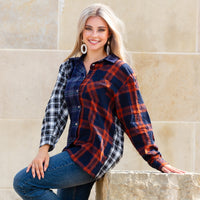 Load image into Gallery viewer, 10964 - Multi Plaid Long Sleeve Top

