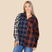 Load image into Gallery viewer, 10964 - Multi Plaid Long Sleeve Top
