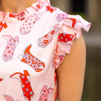 Load image into Gallery viewer, 10974 - Western Color Block Ruffle Top
