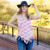 Load image into Gallery viewer, 10979 - Cowboy Hat Tank Top with Fringe
