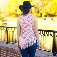 Load image into Gallery viewer, 10979 - Cowboy Hat Tank Top with Fringe
