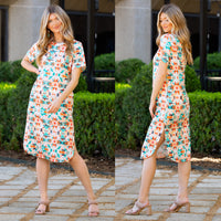 Load image into Gallery viewer, 10988 - Geometric Print Dress with Pockets
