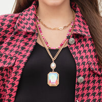 Load image into Gallery viewer, 1148 - Crystal Necklace - Fuchsia
