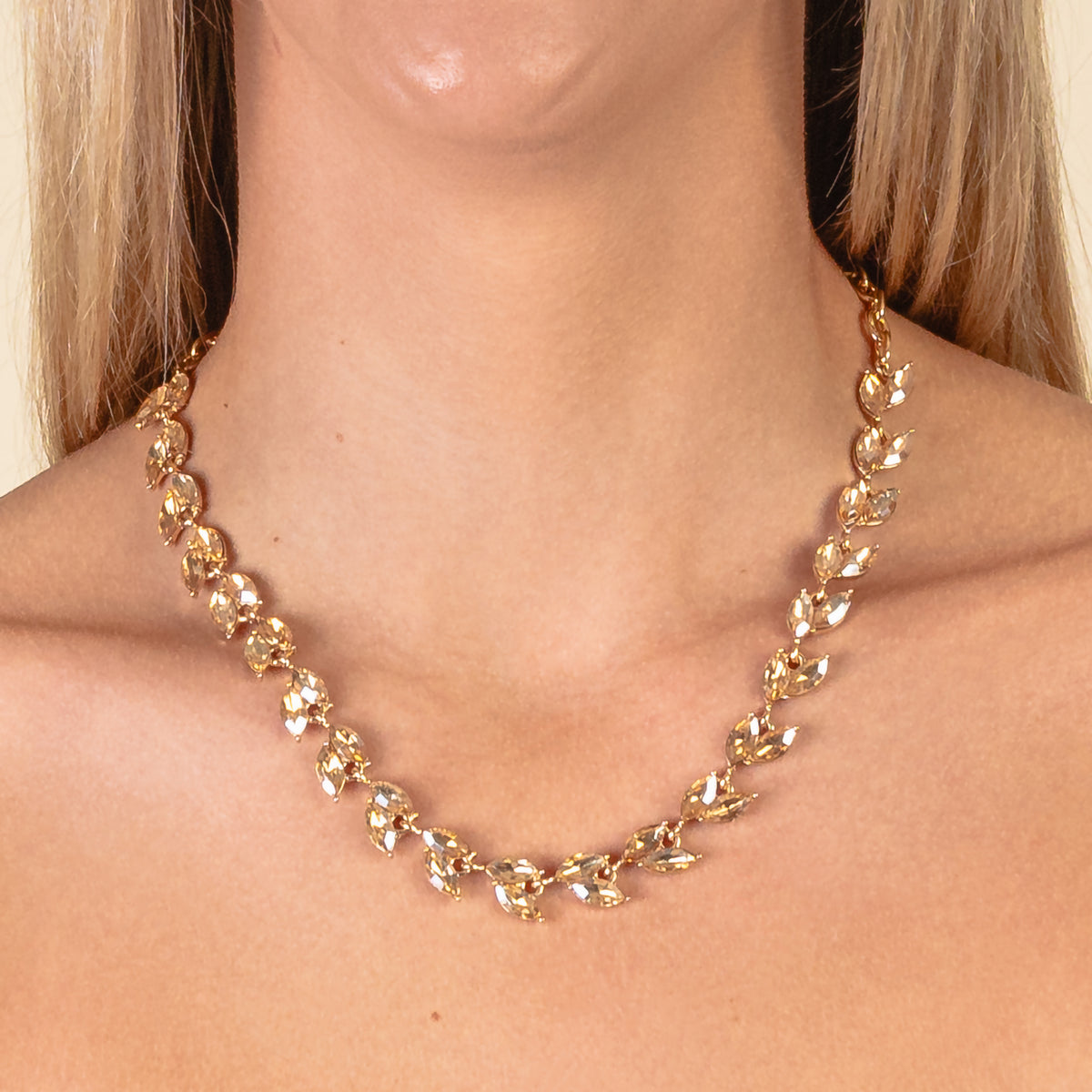 1190 - Crystal Necklace - Gold