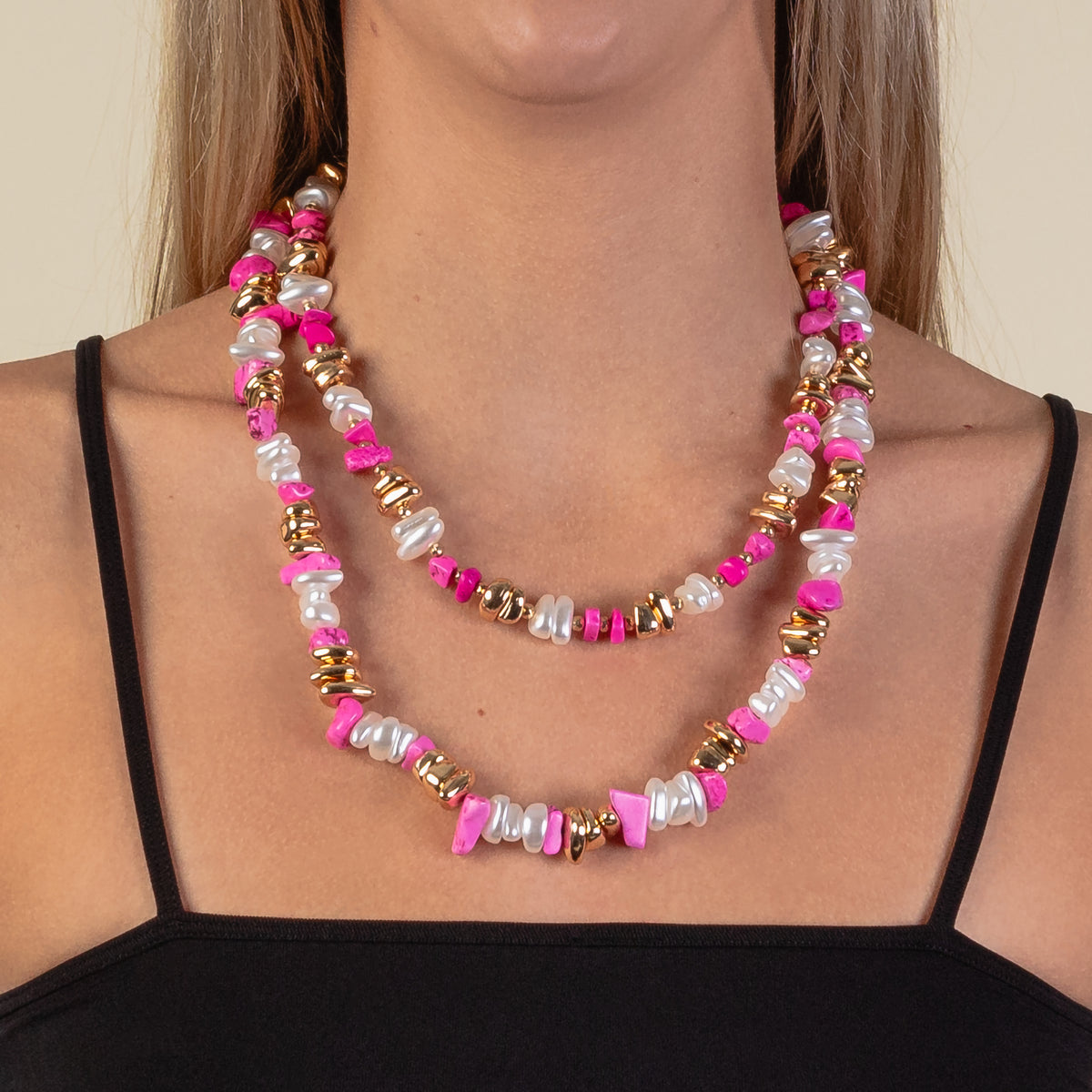 1201 - Squash Blossom Necklace - Fuchsia