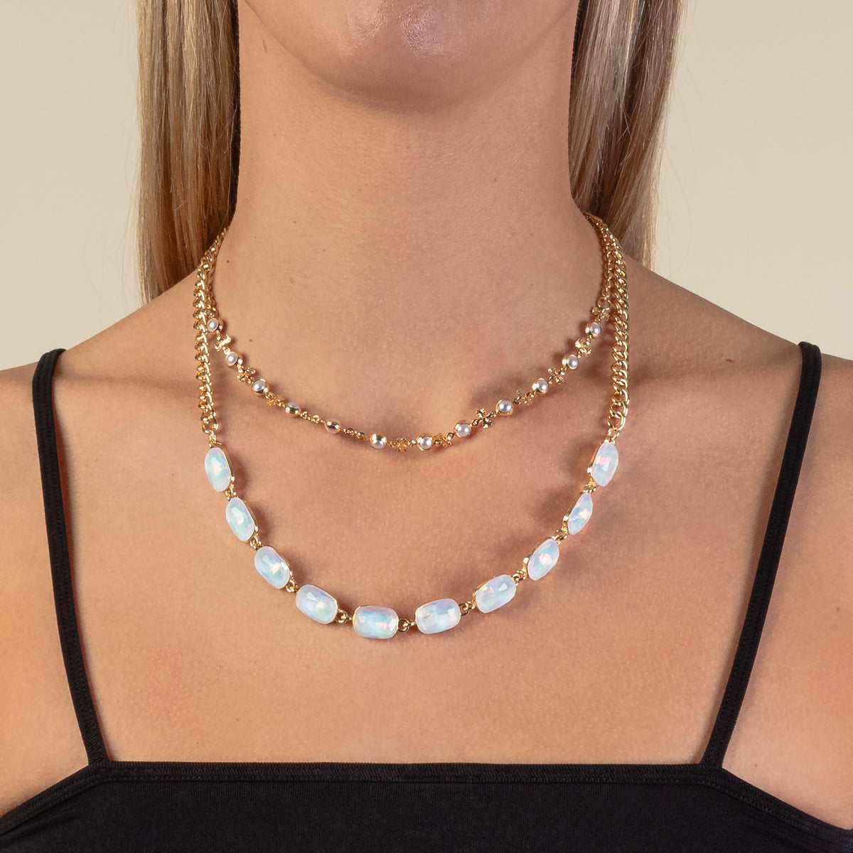 1205 - Crystal Necklace - White