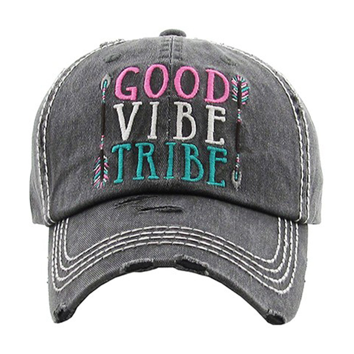 1222 - Good Vibe Tribe Hat - Black