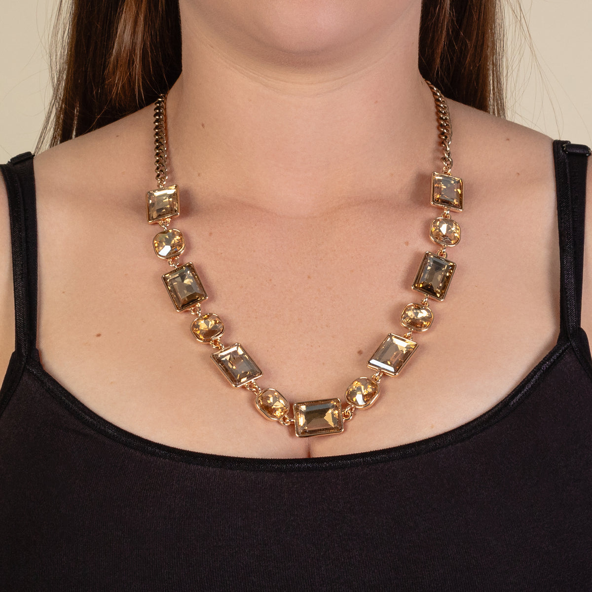 1241 - Crystal Necklace - Gold