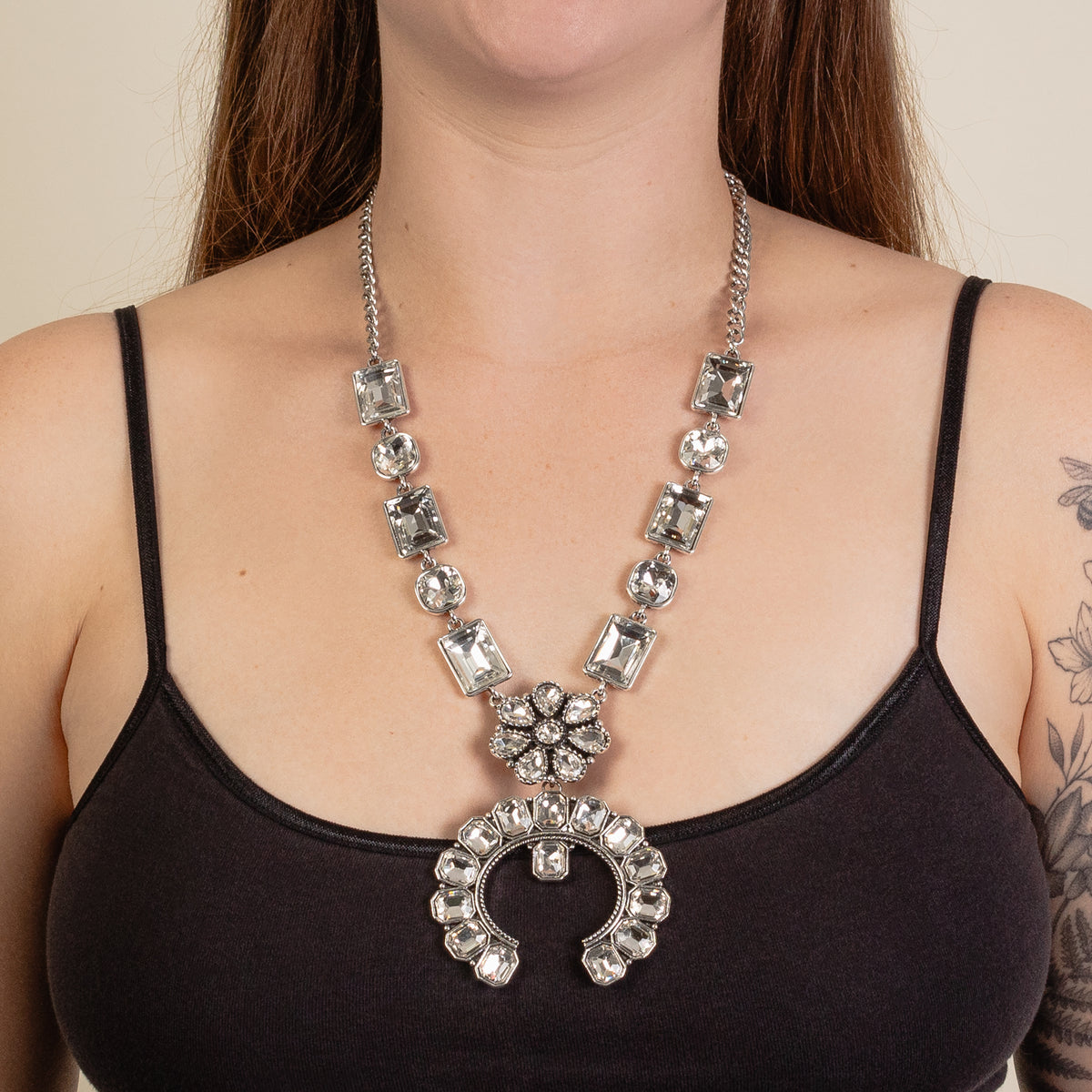 1243 - Western Pendant Necklace - Clear